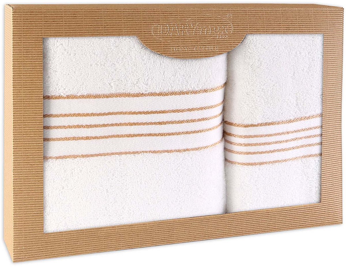Darymex Premium - Handdoekenset - 2-delig (50x90 & 70x140) - 100% Katoen - Luxe Cadeaudoos Wit