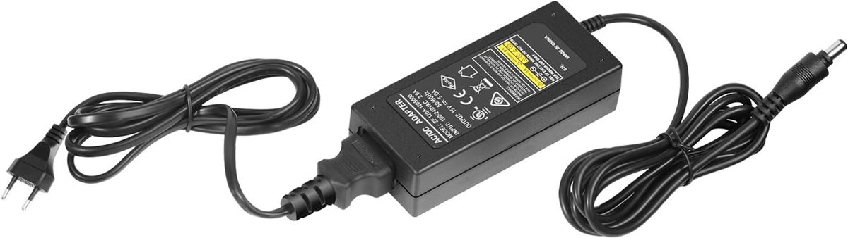 SnelShoppen - Voeding Accessoire AC 220V naar DC 15V met Kabel 5A, Voedingsadapter voor Fotografie, Studio Lamp, Ringlamp, Zwart