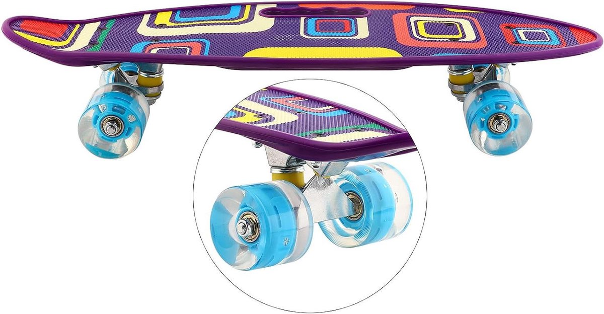 Skateboard voor Beginners Kinder Skateboard Stabiel Rijden Knipperende Wielen 2050 Gram Graffiti
