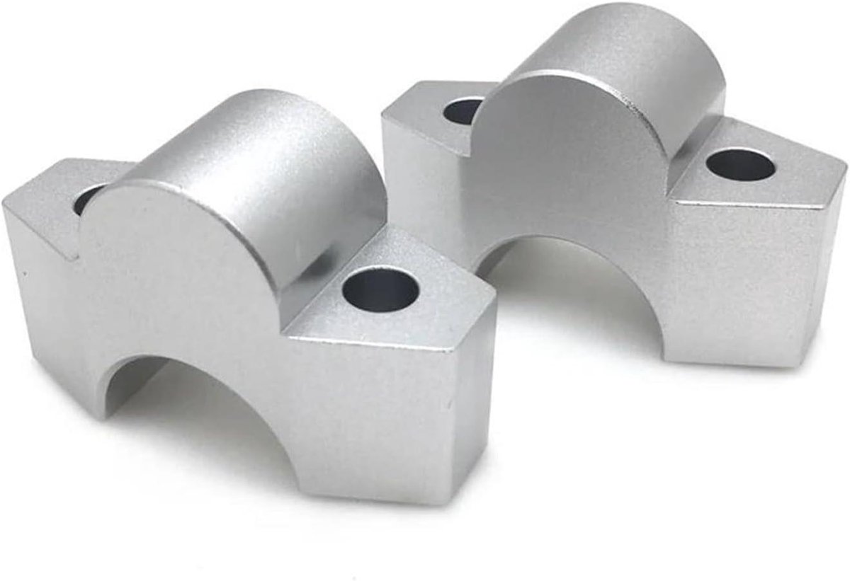 Stuurverhogers Motorfiets - Stuurklemmen Riser - Comfortabel Rijden - Verhoogt 28MM - 300 Gram - Zilver