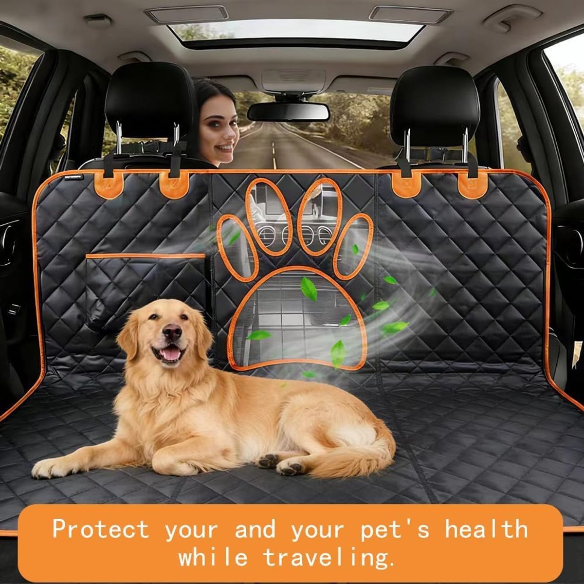 Achterbankbeschermer Hond - Autodeken Huisdier - Veilig Reizen - Met Zichtvenster - 137 x 147 cm - Normaal