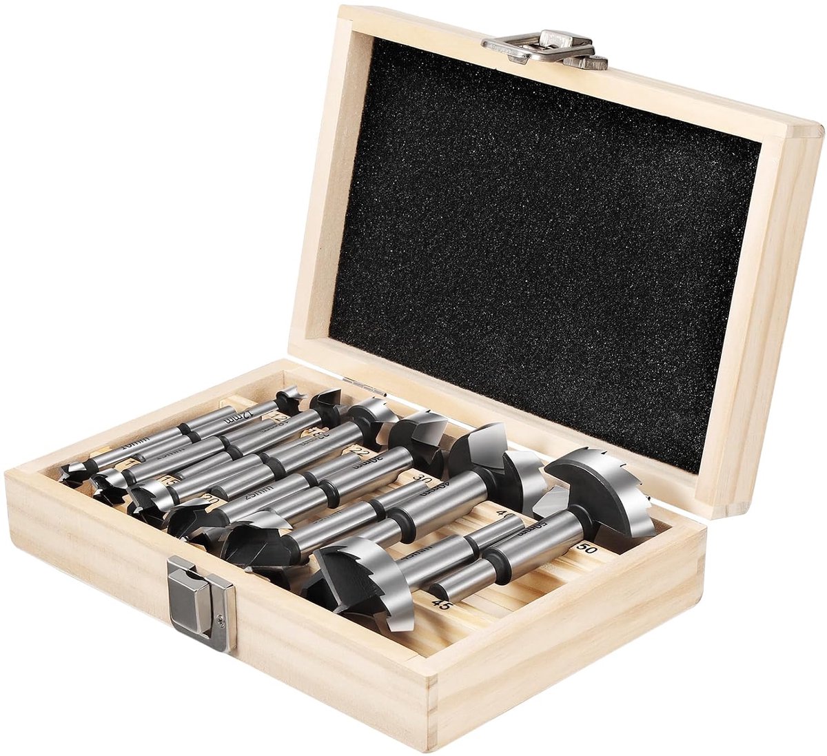SnelShoppen - 12-delige Houtfrezen Set, Forstner Boor, Rond Schacht, Houtbewerking, Tungsten Carbide, 10-50 mm, Precisie, Duurzaam, Voor Houtbewerking