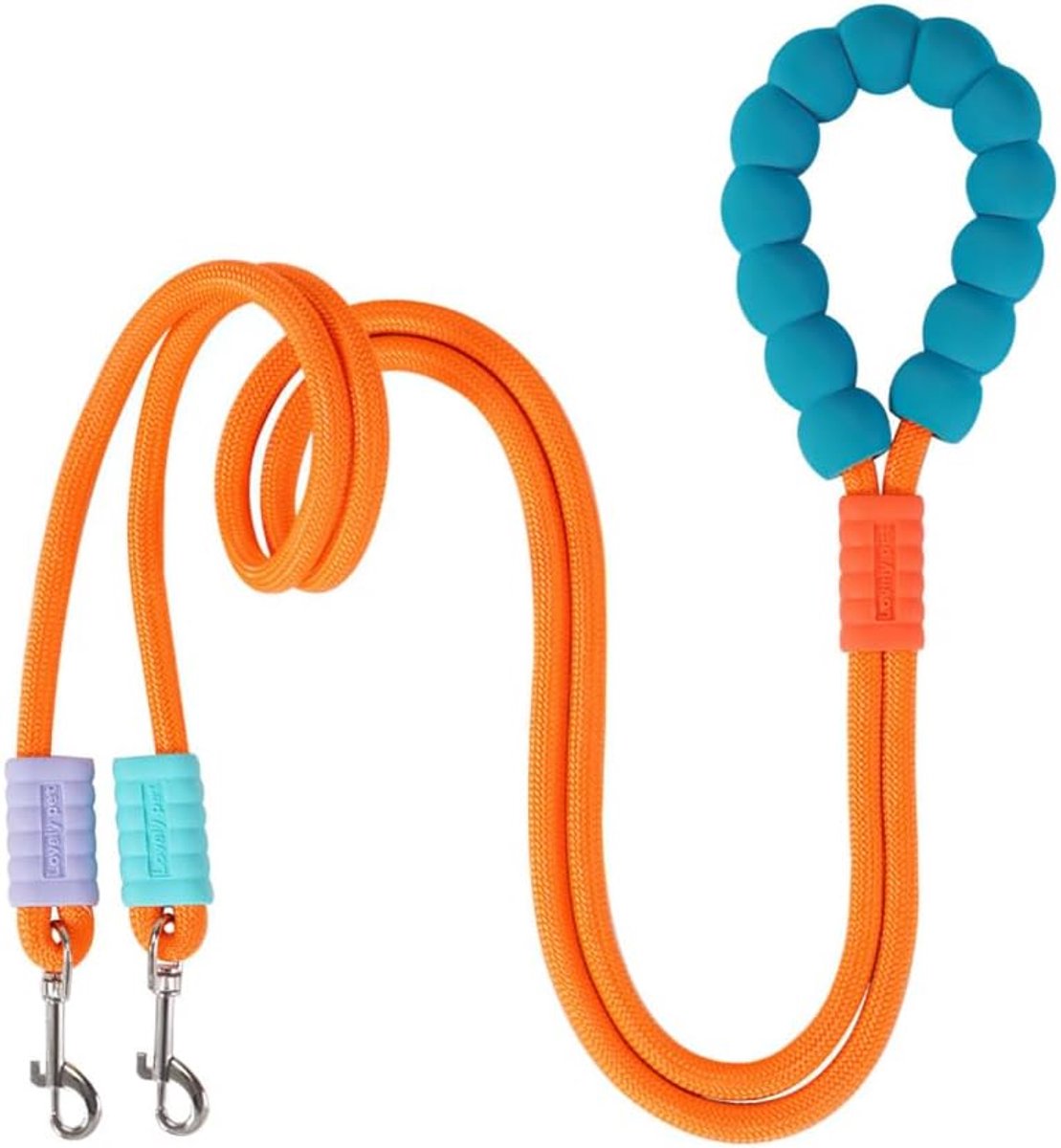 SnelShoppen - Dubbele Hond Leash 6,5ft - Hond Looplijn met 360° Draaihaak - Crossbody en Heup Leash voor Medium en Grote Honden - Perfect voor Trainin