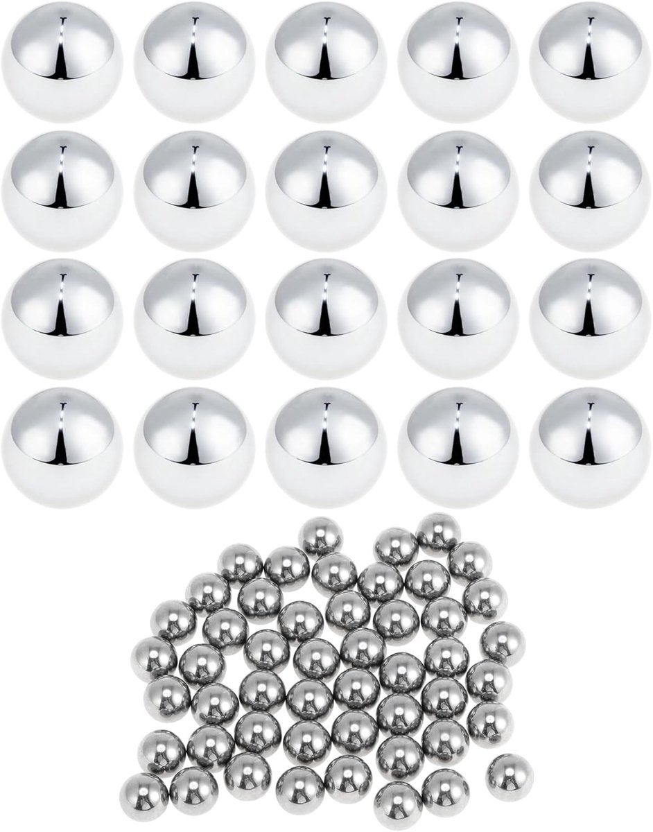 SnelShoppen - Precisie kogellagers 11.5 mm G100 - 50 stuks, staal, zilver voor fietsen, motoren, tuinmachines en meer
