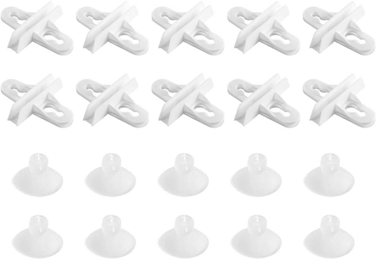 SnelShoppen - Aquarium Divider Suction Cup Witte Clips Glas Bevestigingsclips Plastic Gaasplaat Isolatiehouders voor Aquarium Scheiding
