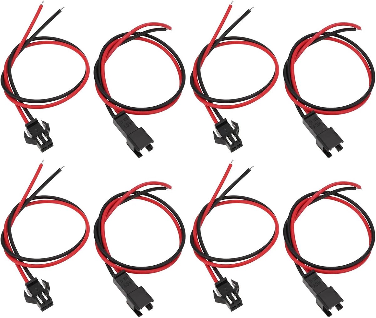 SnelShoppen - 10 Paar 2-Pins SM Male/Female Gecombineerde Connector Kabel 22AWG 40cm Geschikt voor LED Strips, Chassis Ventilatoren, Speakers en Meer