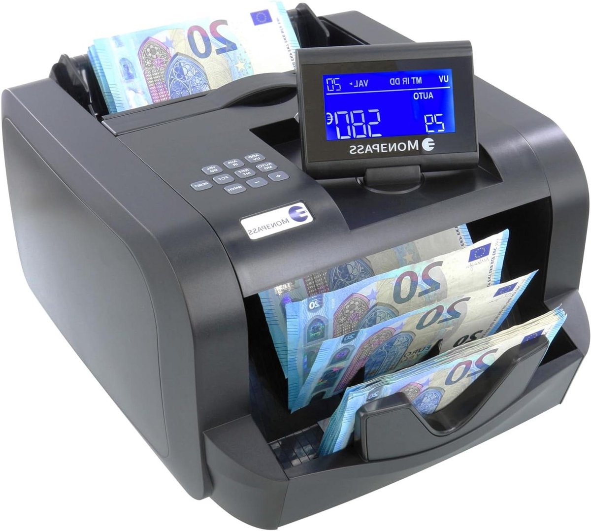 Bankbiljettenteller - Geldtelmachine - Controleer Geld - Vijfvoudige Detectie - 100 Biljetten - Zwart