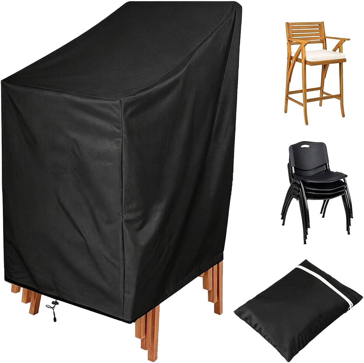 64 x 64 x 120/70 cm Protective Cover Garden Chair Cover Winter Proof Cover Seat Cover Winter Resistant Garden Chair - ShopVlot