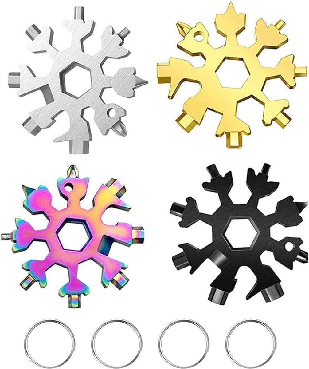 Snowflake multitool 18-in-1 - zinc legering - multifunctioneel - ideaal voor onderweg - SnelShoppen