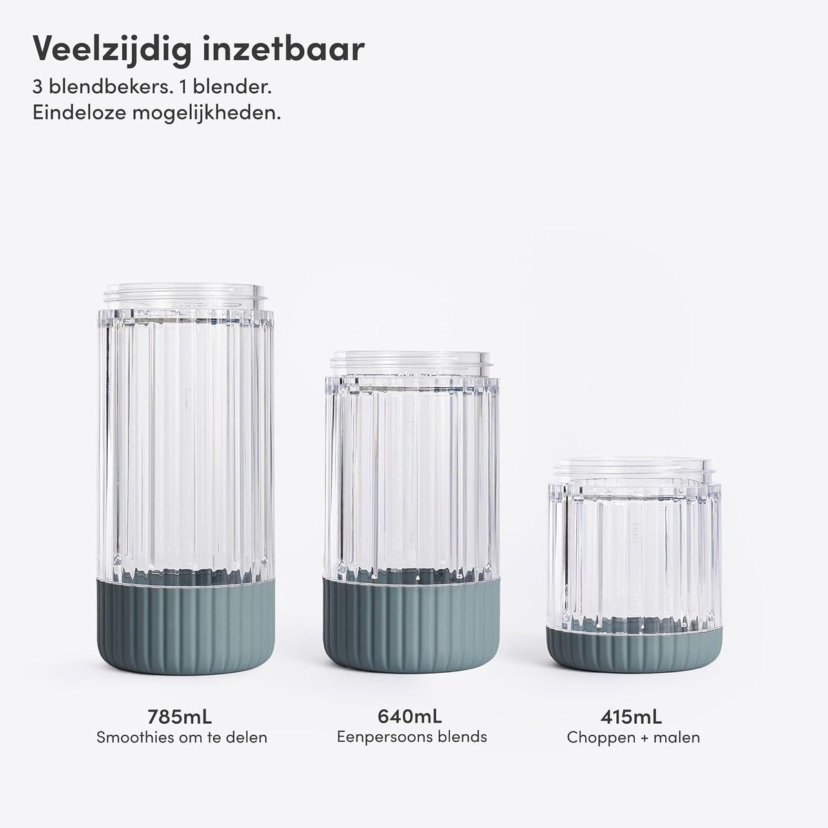Krachtige Blender - Smoothie Maker - Gezonde Drankjes Maken - Inclusief 3 To-Go Bekers - 850 Watt - Mist