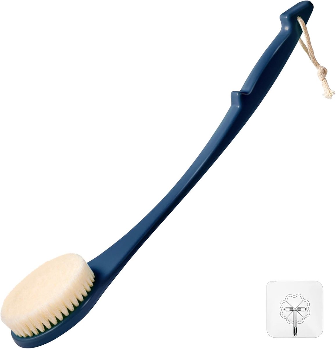 SnelShoppen - Long Handle Back Brush 43cm - Exfoliërende Lichaamsborstel voor Mannen en Vrouwen - Handige Lange Steel, Middelmatige Borstelspanning -