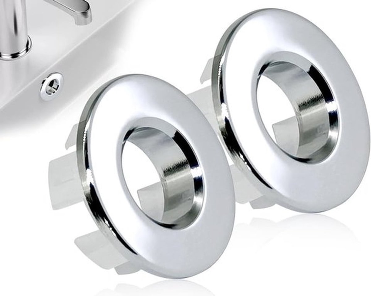 Set van 2 Afvoerpluggen voor Keuken en Badkamer, Ronde Koperkleurige Afdekking, Vervangende Sifonring (22-24mm) voor Efficiënte Waterafvoer