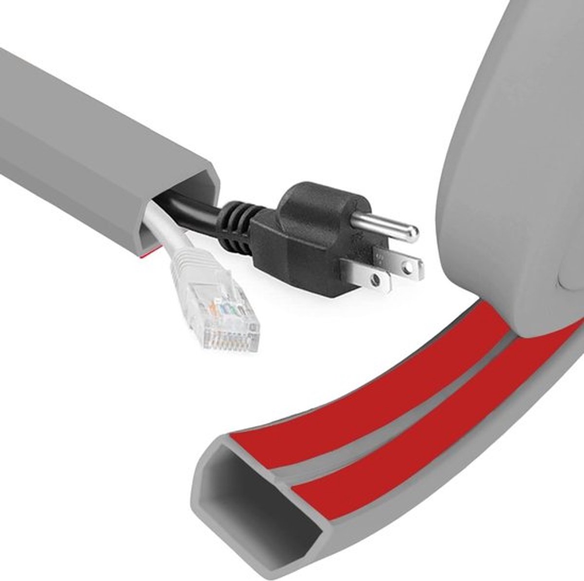 Flexibele Kabelgoot Zelfklevende Kabelbescherming voor Vloer - 6 m PVC Kabelbescherming voor 2-4 Kabels, Ideaal voor Thuis, Kantoor en School