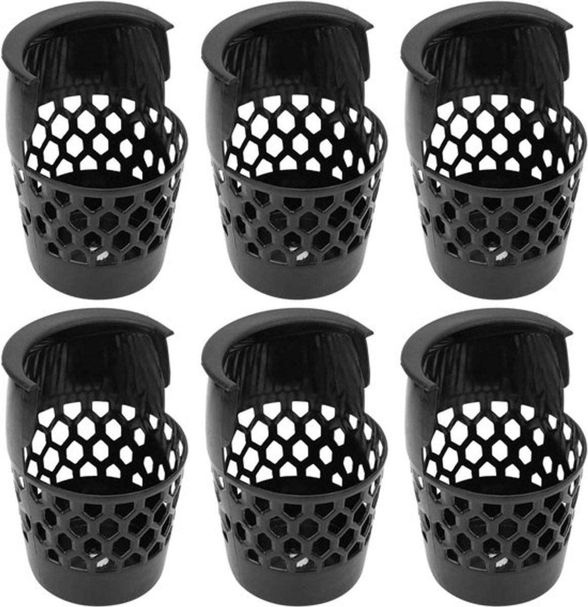Zesdelige Billiard Ballen Mandenset, Stevige Pooltafel Drop Net en Web voor Standaard Billiard Tafels, Zwart, Ideaal voor Poolspel en Biljartaccessoires