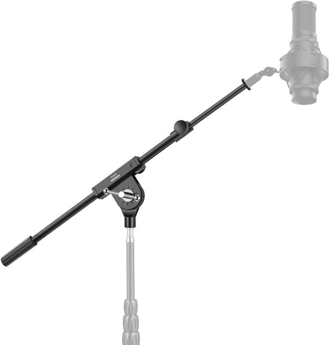 Verstelbare Microfoon Boom Arm voor Standaard, Lichtgewicht Aluminium Telescopische Steun, Geschikt voor Universele Microfoons met 1/4" en 3/8" Bevestigingselementen, Ideaal voor Podcasting en Streaming