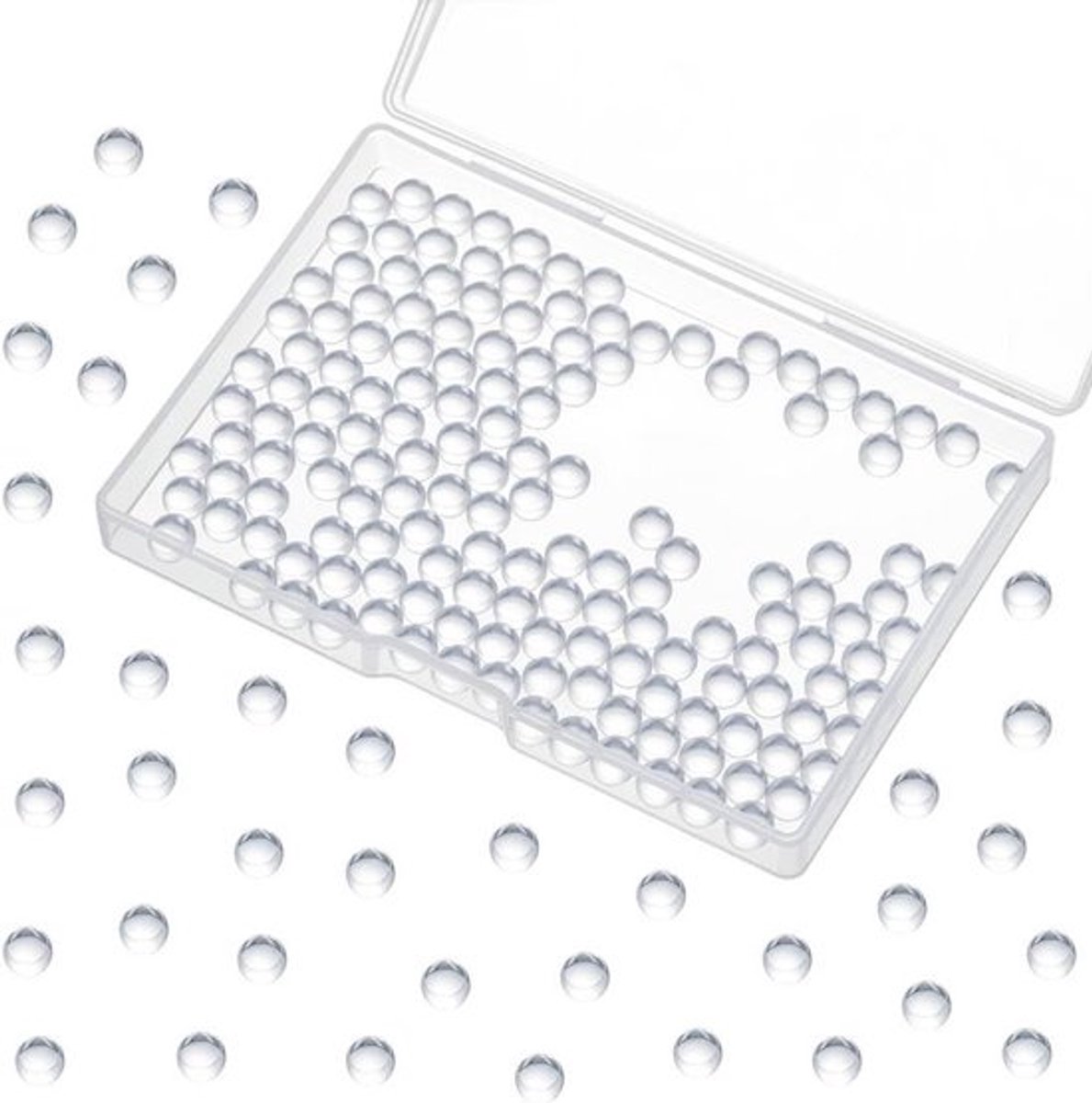 500 Stuks Heldere Glazen Kralen zonder Gaten 6mm Ronde Kristallen Kralen voor DIY Sieraden en Huisdecoratie