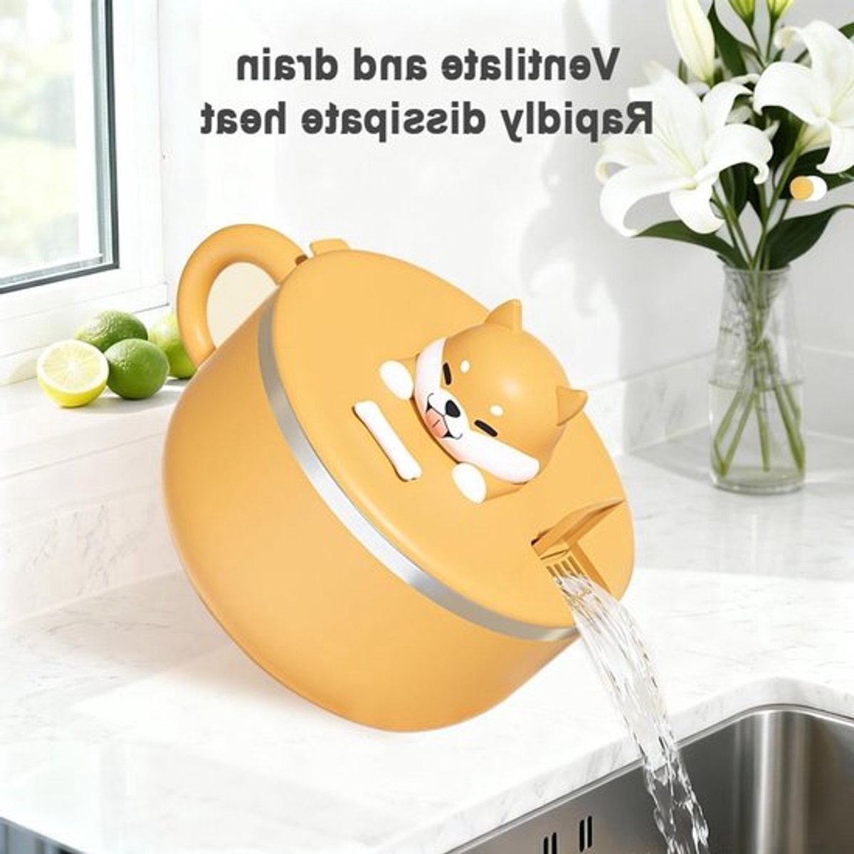 Bowl met Deksel 1200ml van RVS, Geschikt voor Magnetron, Warmte-isolerend en Draagbaar voor Noodles, Soep, Bento, Lunch, Salades en Dumplings