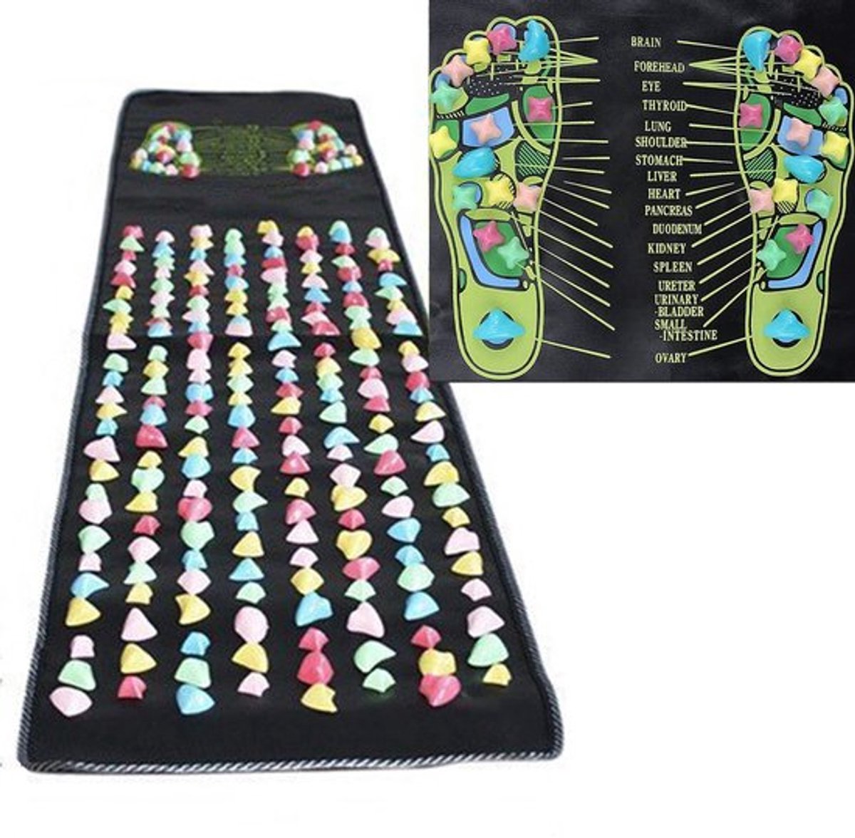 Reflexologie Loopsteen Voetmassage Mat - 1,7m x 0,35m - Verbeter Bloedcirculatie en Immuniteit
