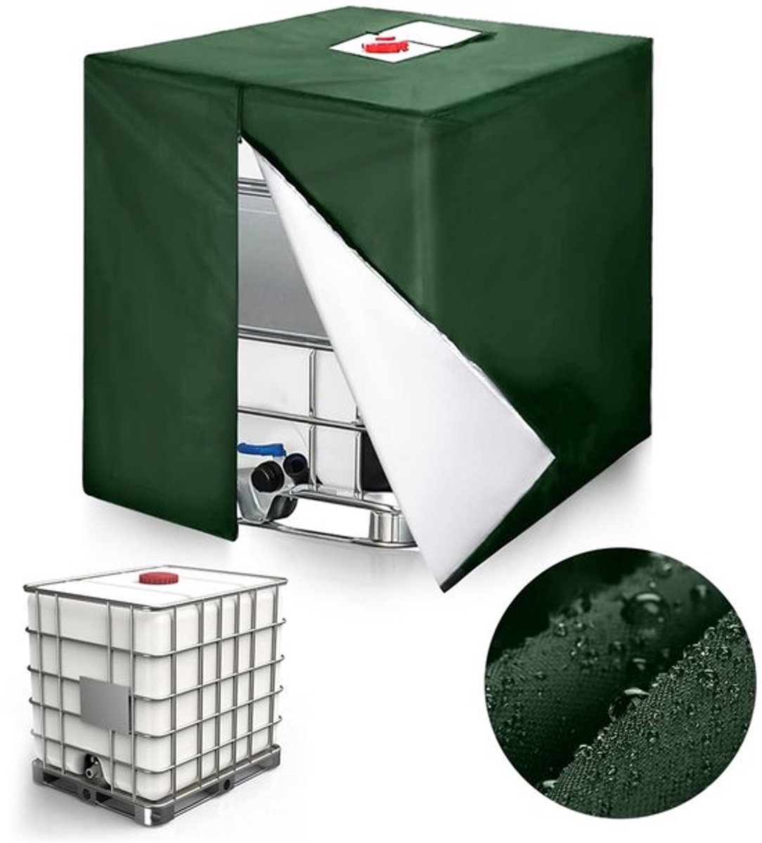 IBC Tankafdekking Waterdicht - UV-bestendig - Stofdicht - Regenbestendig - 210D Oxford-weefsel - Afmetingen 120x100x116 cm - Watertankhoes