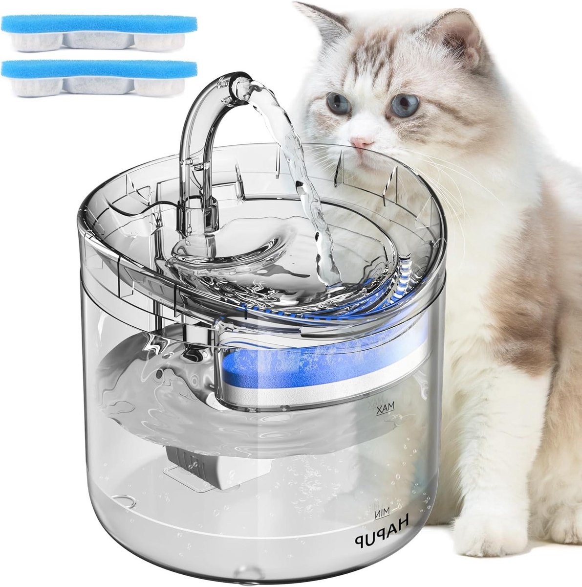 Kattenwaterfontein - Drinkfontein Huisdier - Vers Water Bieden - Vijfvoudig Filtersysteem - 18L Capaciteit - Wit