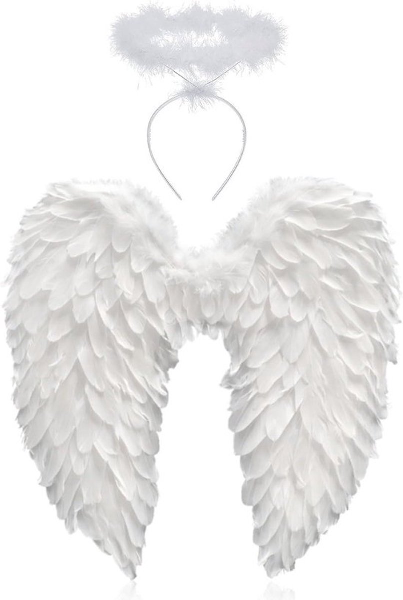 Witte 60CM Engel Vleugels voor Dames en Meisjes - Perfect voor Feestjes, Carnavalskostuums en Decoratie