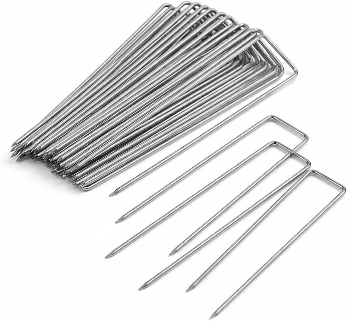 Grondankers 50 stuks - 150 mm x 40 mm - Gegalvaniseerd en roestvrij - Ideaal voor tuin en tent - ShopVlot