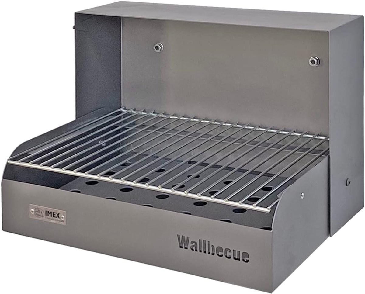 Wandgrill 55 x 15.5 x 37 cm - Metalen grill - Calorie-inhiberende verf - Ideaal voor hout en kolen - ShopVlot