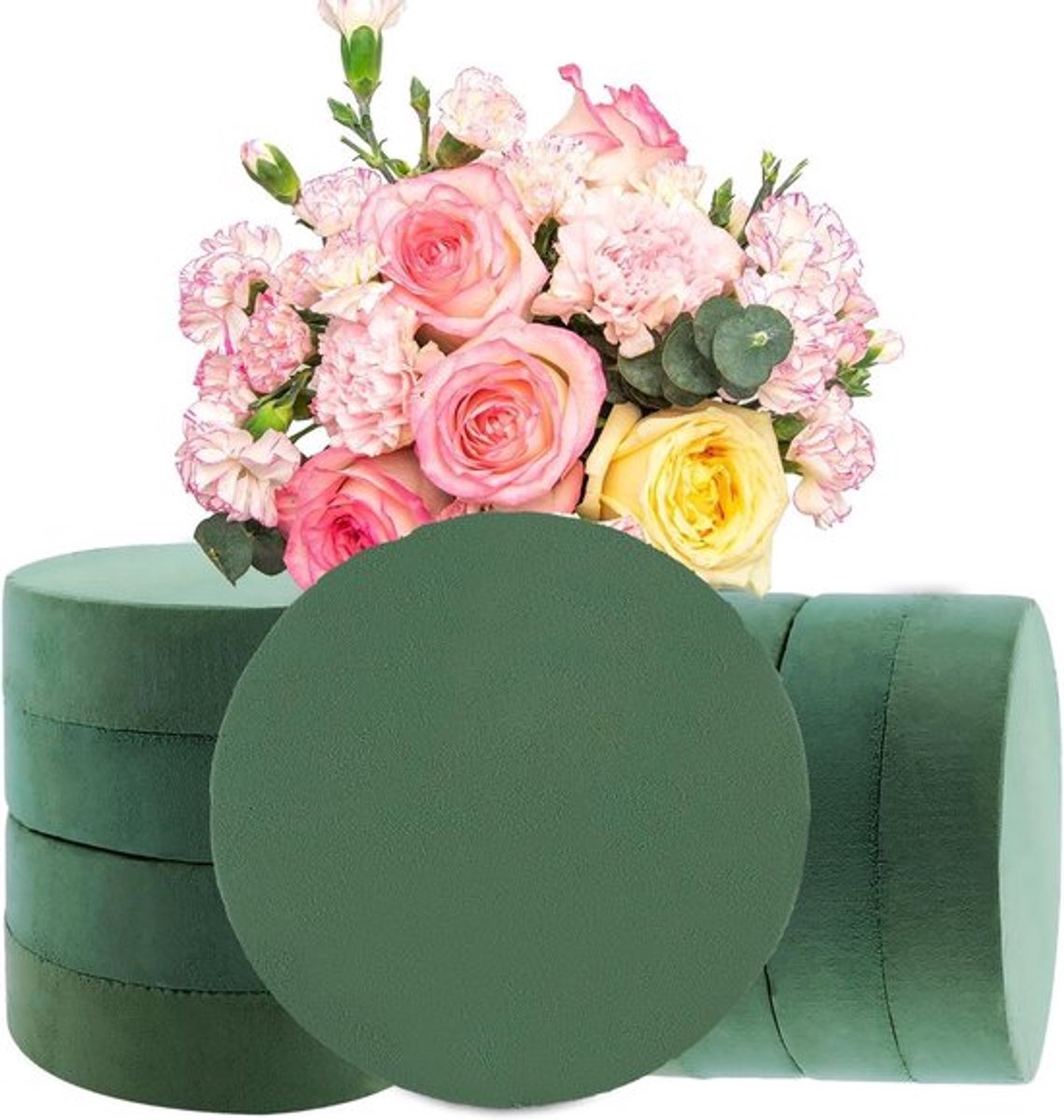 Set van 8 Stijve Groene Schuimringen 20 x 4 cm voor Creatieve Projecten, Bruiloften, Feestdecoratie en Tuinversiering