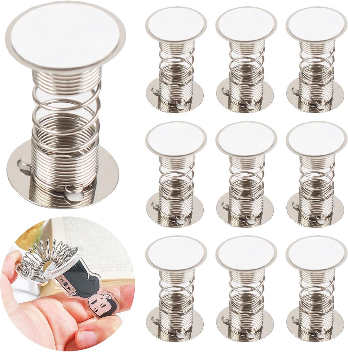 SnelShoppen - 10 Stuks Wobble Head Auto Pop Doll Accessoires Dashboard Decoratie - Veerkrachtige Metalen Springstandaard voor DIY Thuisversiering