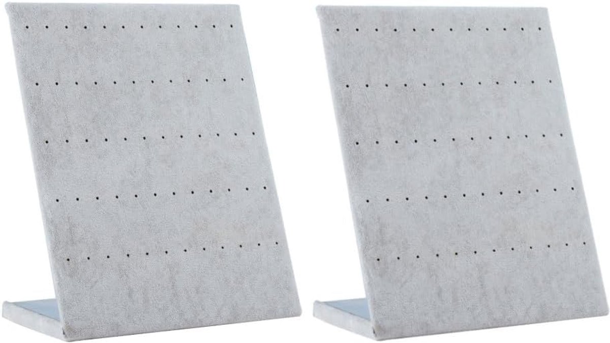 Acrylic 2pcs Velvet Earring Holders, 60 Holes, L Shaped Holder, Rack, Clothes Hanger, Earring Organizer, Exhibition - ShopVlot