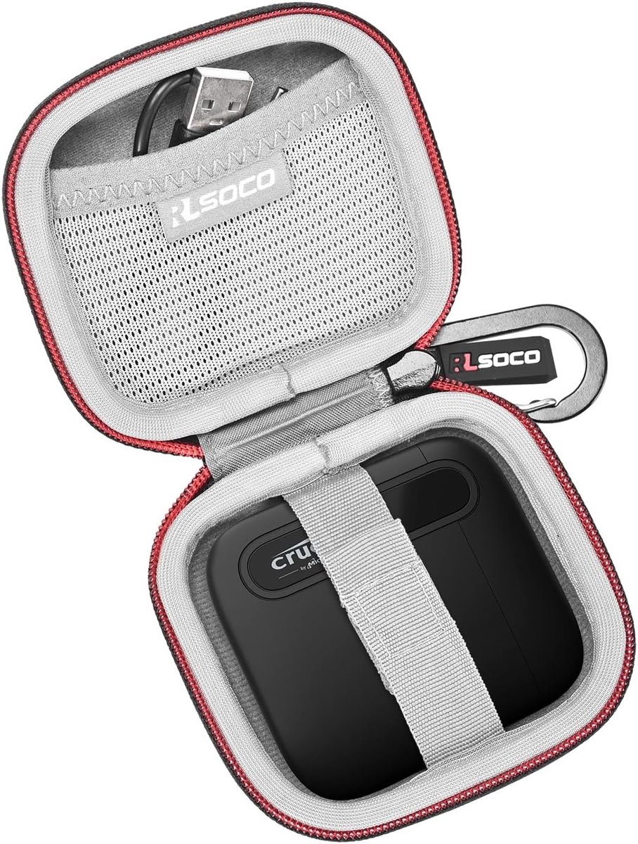 Portable SSD hoes voor Crucial X9/X10/X9 Pro/X6 - EVA en 1680D materiaal - stevig en duurzaam - ShopVlot