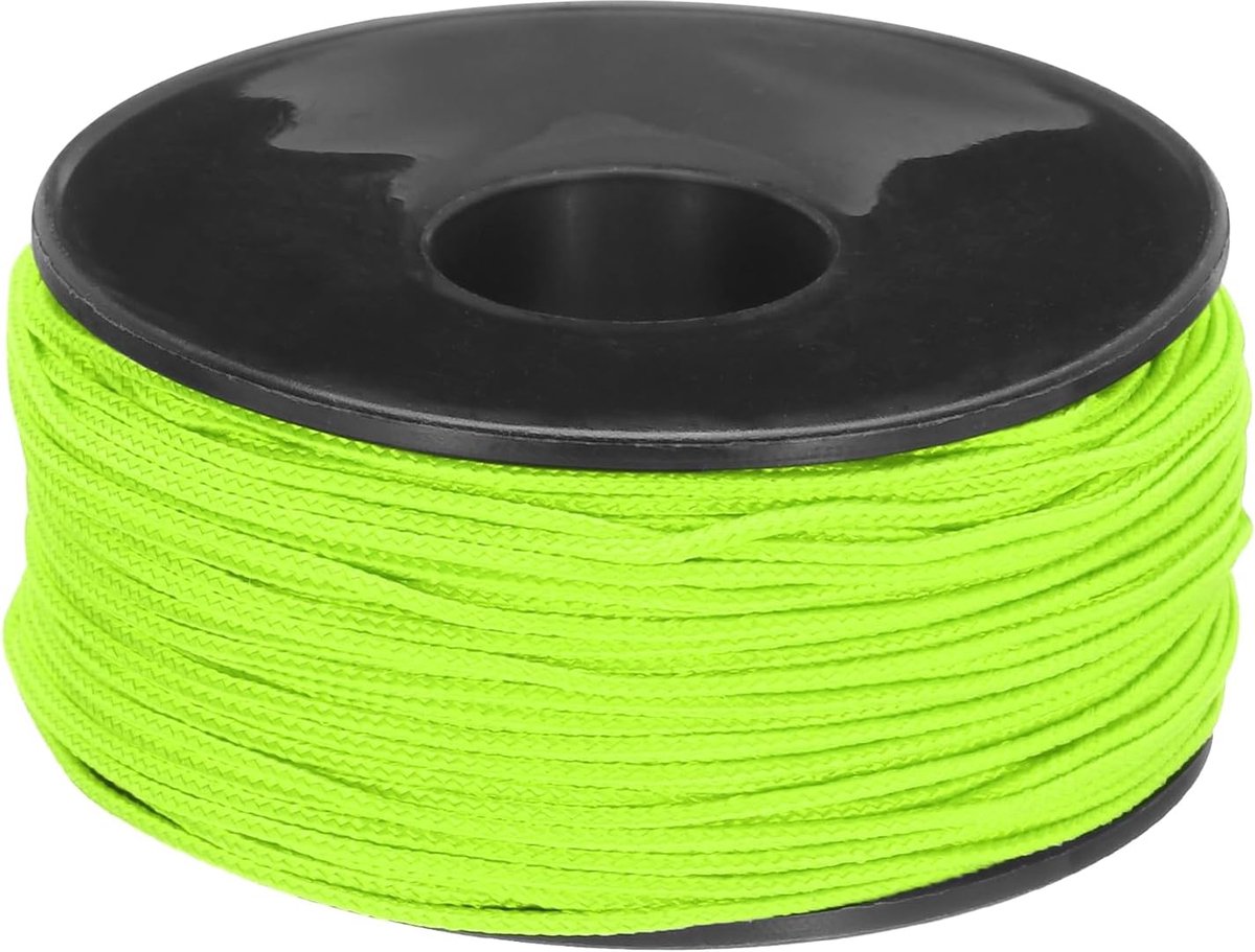 SnelShoppen - Micro Paracord Touw 1.17mm x 50m Groen - Sterk Polyester Touw met 45kg Treksterkte voor Hiken, DIY Projecten, Kamperen en Sporten