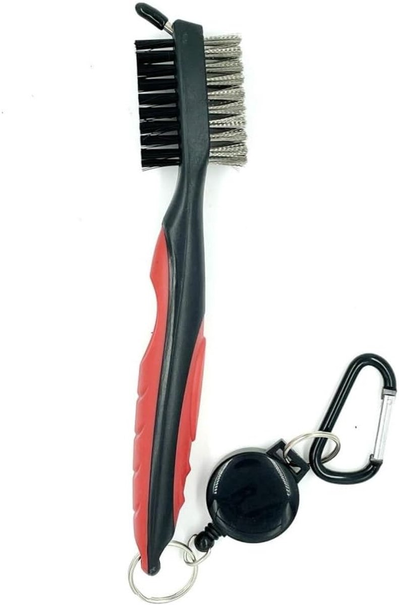 Golfclub Borstel 3-in-1 - Dubbelzijdig Nylon - Rvs Borstel - Voor Schoonmaken van Golfclubs en Schoenen - ShopVlot