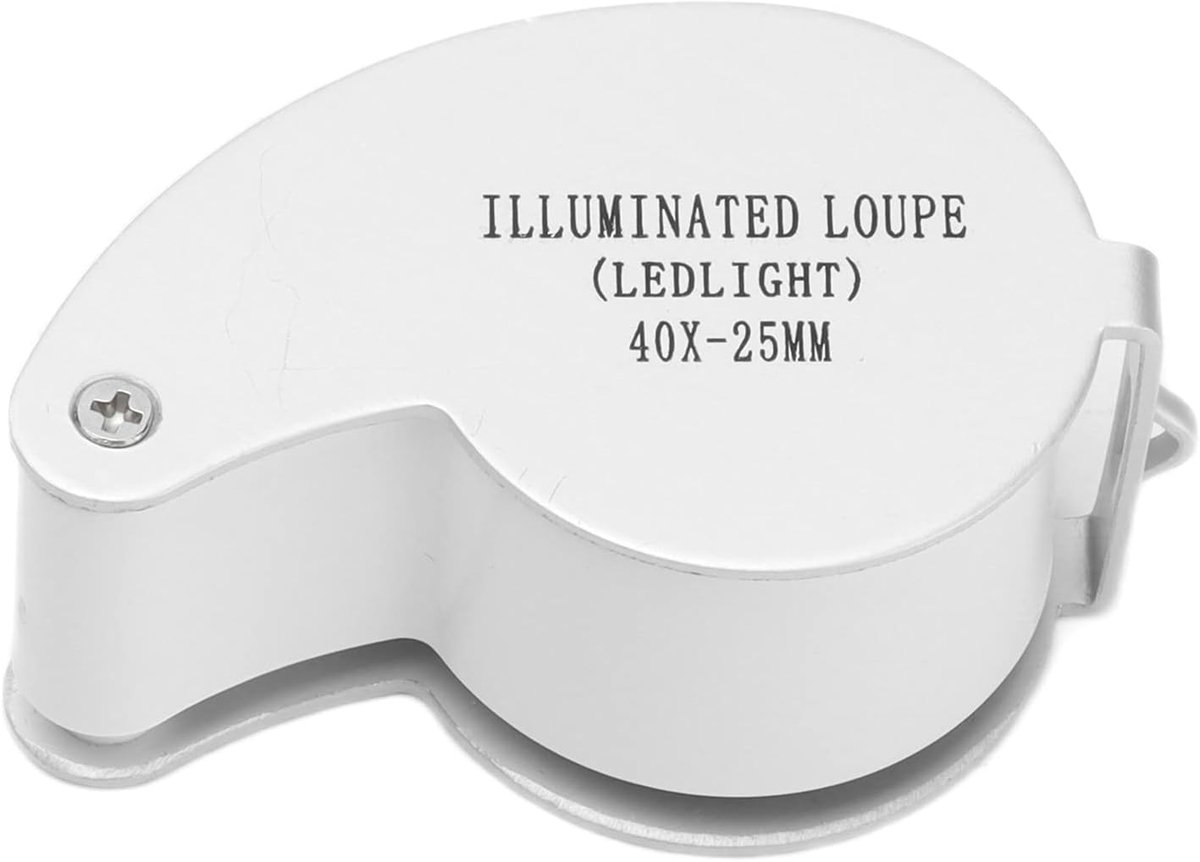 SnelShoppen - 40x Vergrootglas voor Juwelen, Horloges en Elektronica - Lichtgewicht Pocket Loep met Verlichting - Ideaal voor Hobbyisten