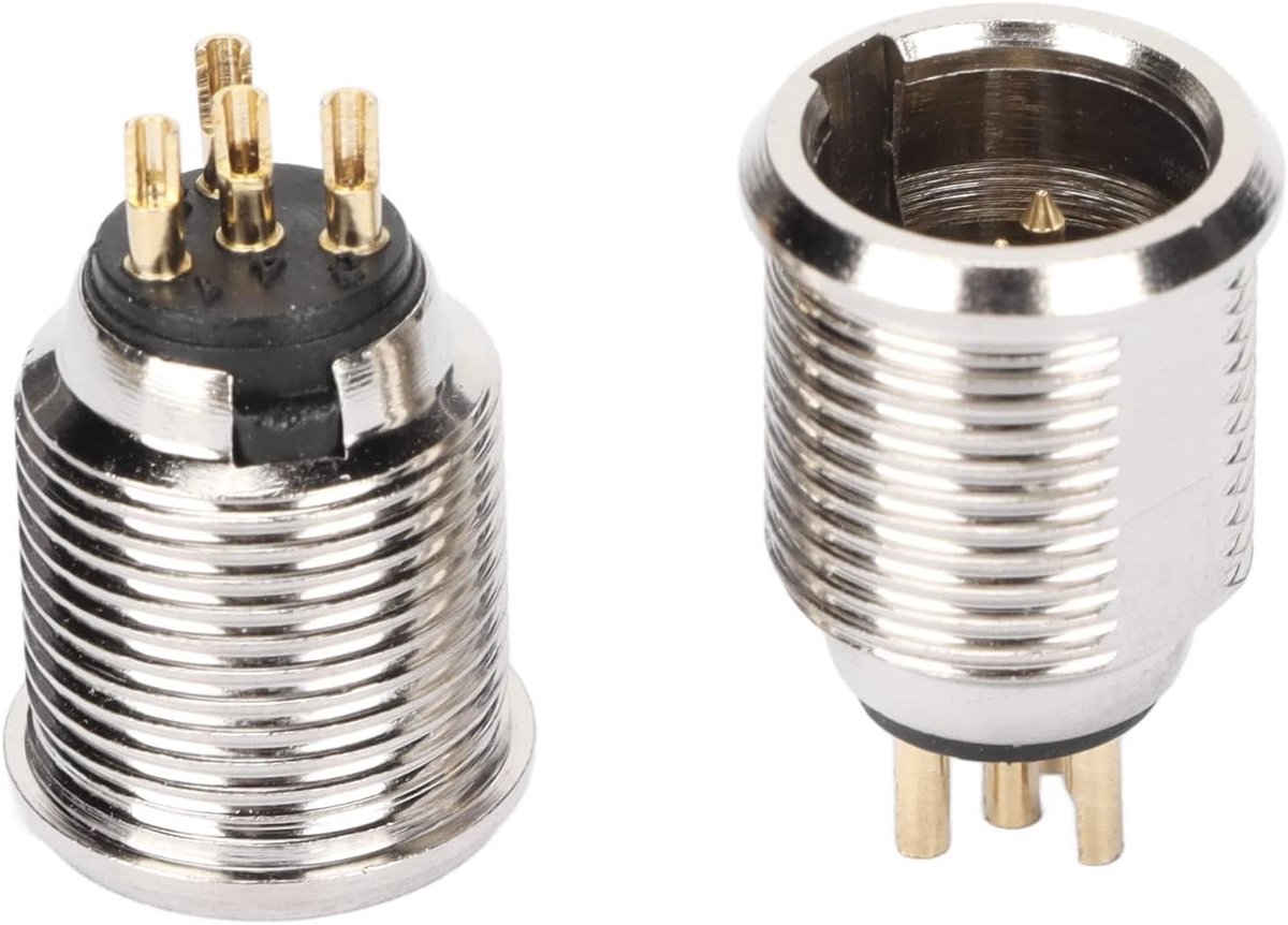 SnelShoppen - 10 Stuks DIY 4 Pin Mini XLR Adapters, 4 Pin Mini XLR Mannelijke Socket Connectoren voor Microfoon, Duurzame Panel Mount Jacks