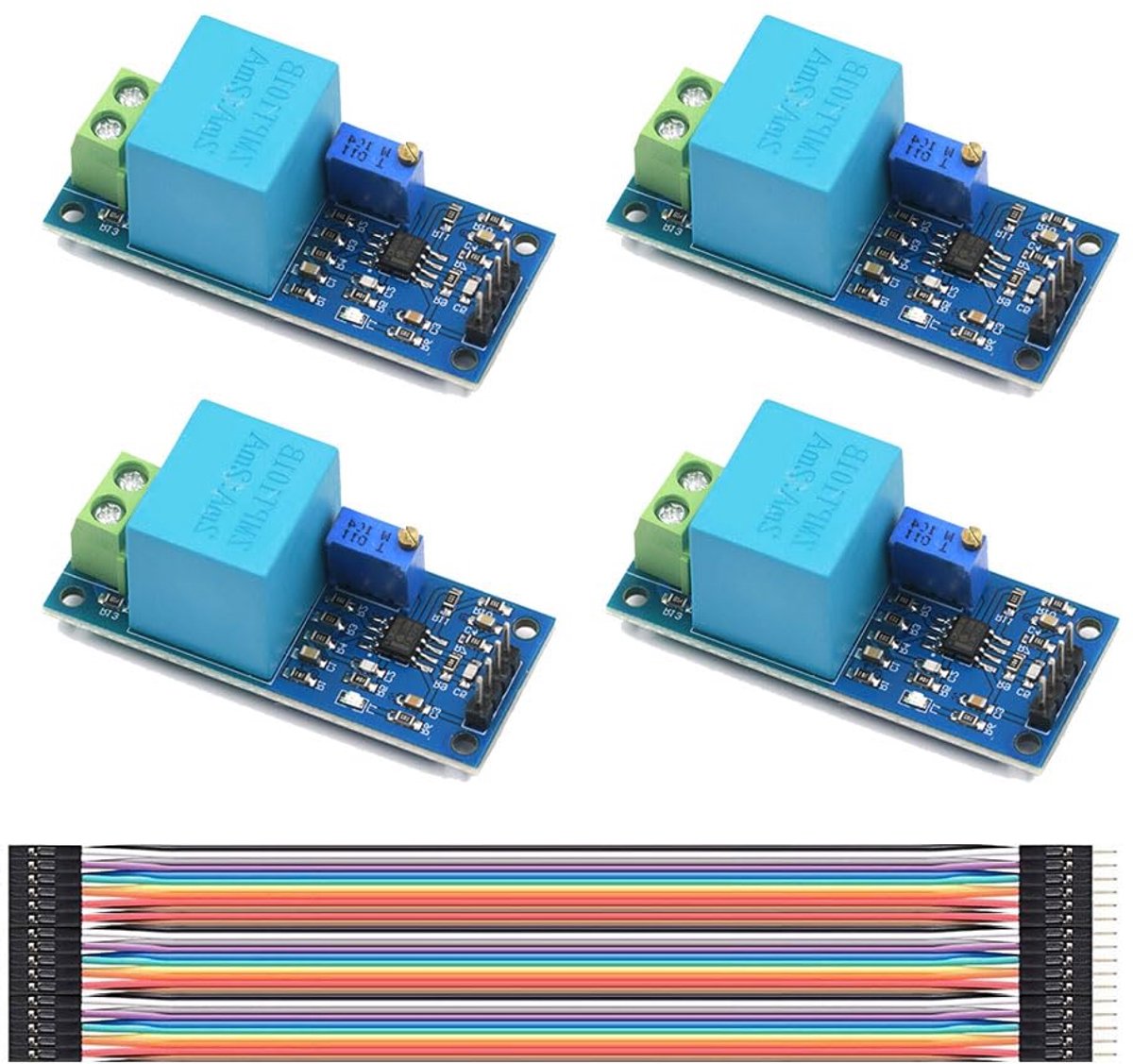 SnelShoppen - ZMPT101B Actieve Enkele Fase Spanning Transformator Module, 5~30V, 4 Stuks, Analoge Spanningssensor, Sine Wave Output