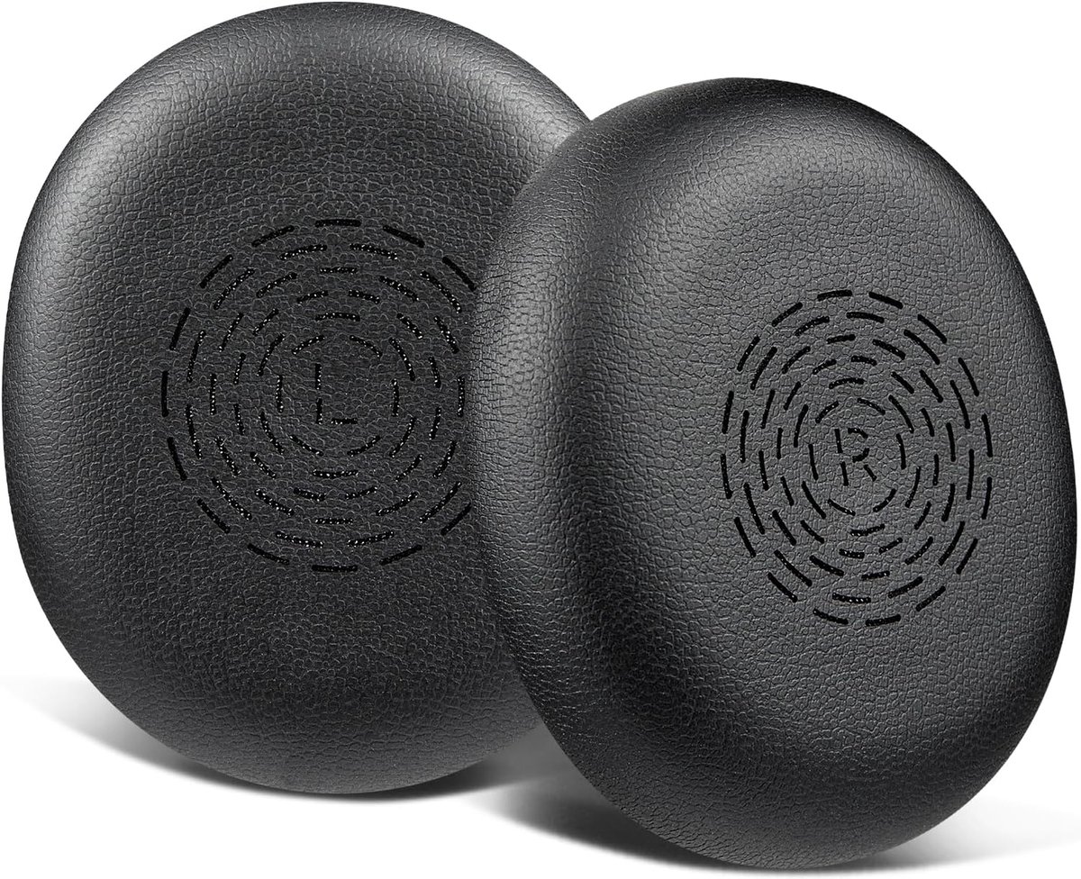 SnelShoppen - Vervangende Oorkussens voor Jabra Evolve2 65 Flex Hoofdtelefoon, Luxe Zachte Earpads van Echte Leer, Comfortabele Kussen voor Optimale G
