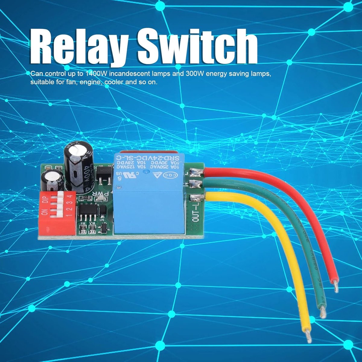 SnelShoppen - Instelbare Timer Relais Schakelaar, 16 Vertraging Modus, LED Indicator, Energie Besparende Controle voor Ventilator, Motor, Koeler met 1