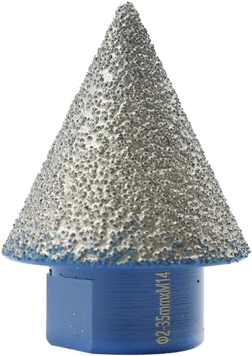 SnelShoppen - Diamant freeskop 2-35 mm met M14 draad voor het vergroten, polijsten en afschuinen van gaten - 35 mm werk lengte, 46 mm totaal lengte, t