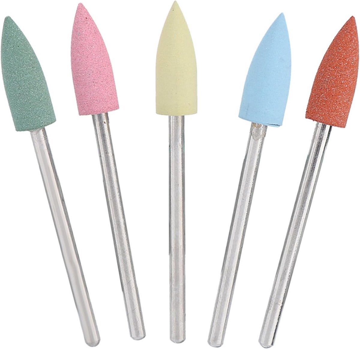 SnelShoppen - Silicone Rubber Vijl Set 5 Stuks, 2.35 Mm Diameter, Perfect voor Nagels, Glas en Kunststof Verwerking en Polijsten - Duurzaam en Stofvri