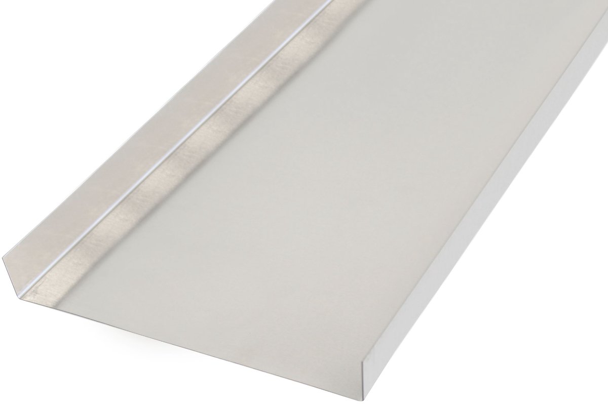 Alberts 462987 gladde plaat | gefacetteerd, U-vorm | aluminium, naturel | 1000 x 18 x 130 x 18 mm