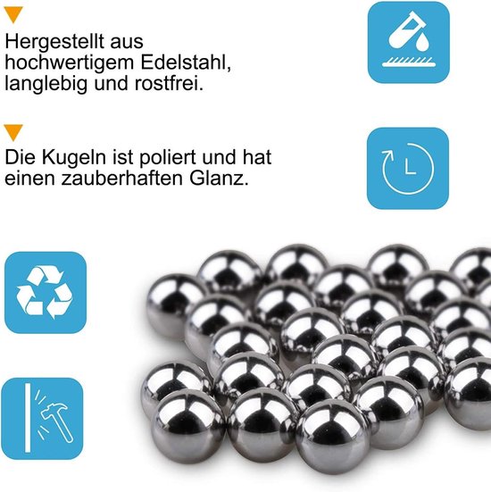 Allecta - Roestvrij stalen kogel 20 mm diameter - Set van 6 stuks met polijsteffect van Allecta — afbeelding 2
