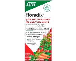 Salus Floradix IJzer-tabletten – Bij vermoeidheid – Voedingssupplement met ijzer – 84 tabletten
