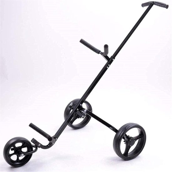 Golf Trolley 3 Wielen - Golfkar Opvouwbaar - Golfen Op De Baan - Lichtgewicht Aluminium Frame - 4 kg - Zwart — afbeelding 3
