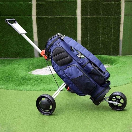 Golftrolley 3 wielen - Golfbuggy Opvouwbaar - Golfen Ondersteunen - Snel Openen Sluiten - 3.5 kg - Wit — afbeelding 3