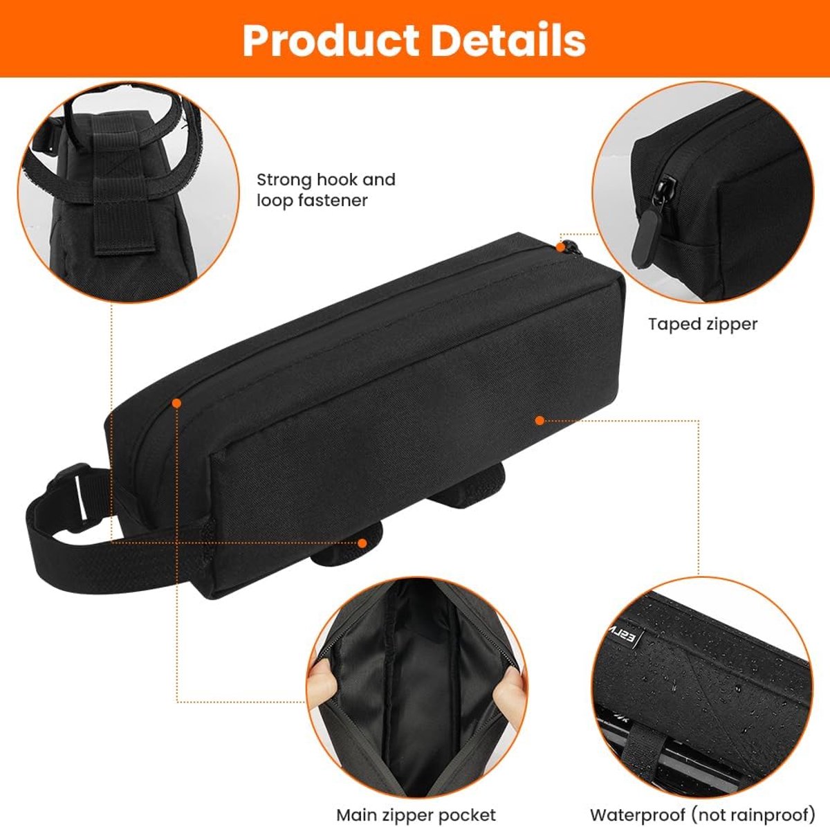Fiets Tas Waterdicht - Grote Capaciteit Polyester - Topbuis Bevestiging - Ideaal voor MTB en E-Bike - ShopVlot