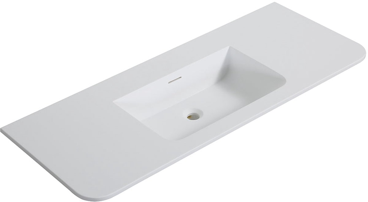 Wiesbaden Laro Wastafel zonder Kraangat 120 x 48 cm - Mat Wit