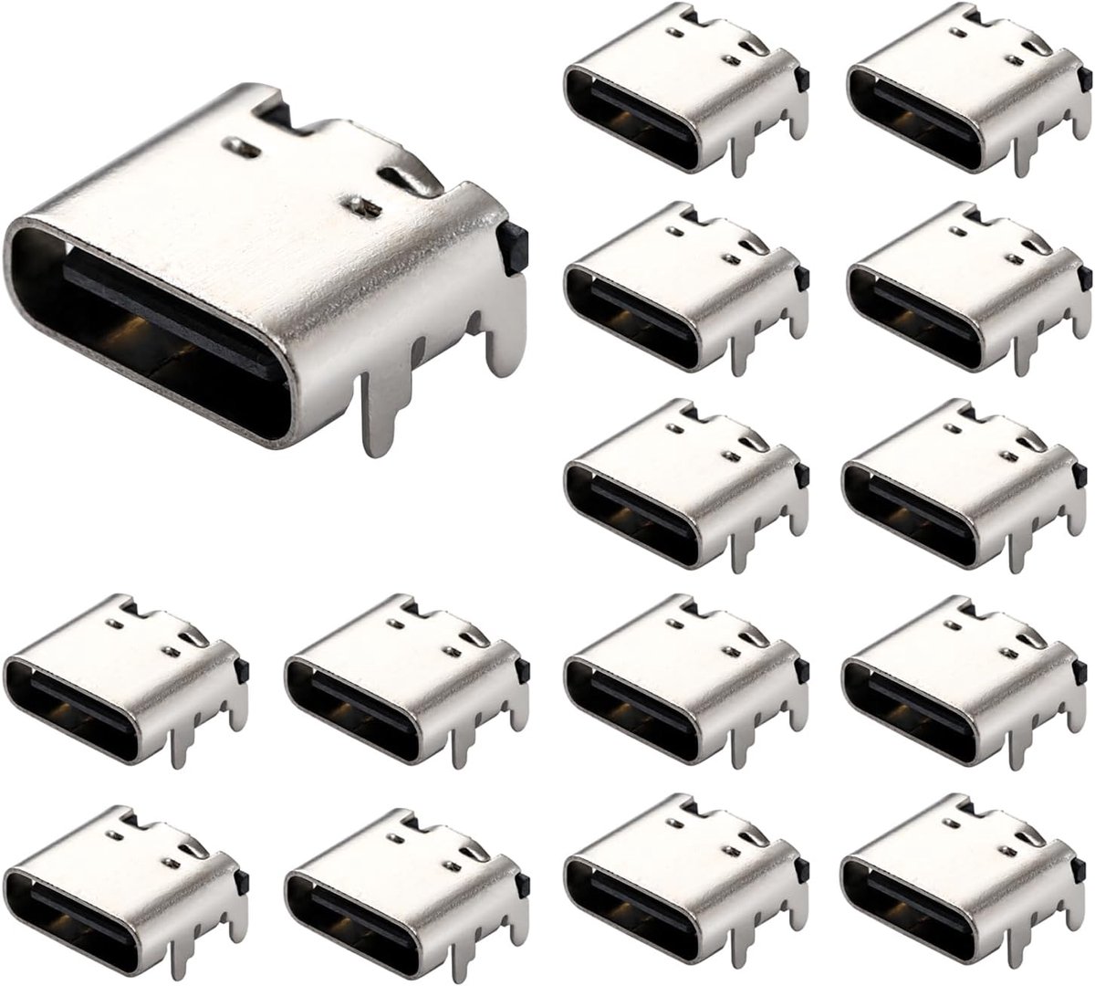 USB 3.1 Type C vrouwelijke connector 16-pins - hittebestendig kunststof - voor PCB ontwerp en DIY - ShopVlot