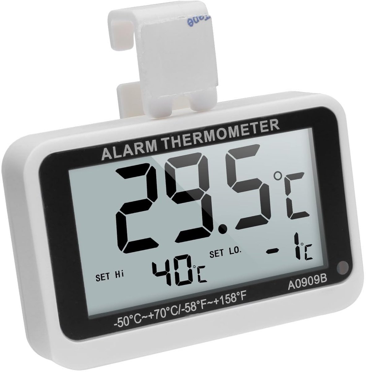Digitale Koelkastthermometer - Zwart - Met Max/Min Alarmfunctie - Waterdicht en Nauwkeurig - Voor Voedselbewaking