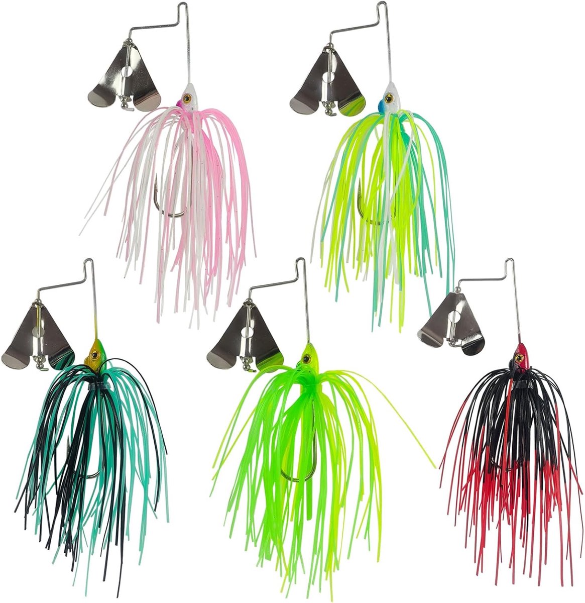 SnelShoppen - L PATTERN Chatterbait Snoek 5 stuks Spinnerbait Set 0,31 oz Snoekaas Spinner Bait - Kunstaas, Baars Aas, Spinnerbaits voor Zoet en Zout